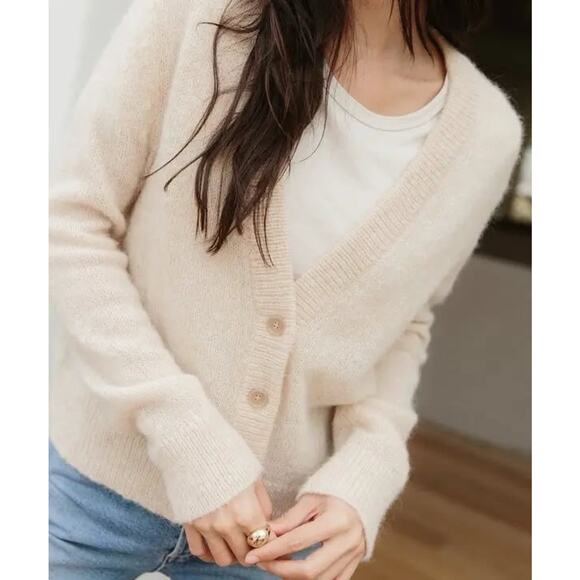 Jenni Kayne Cream Cardigan Sweater - Picture 1 of 8